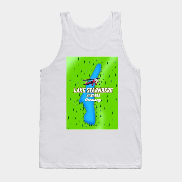 lake starnberg Map Tank Top by nickemporium1